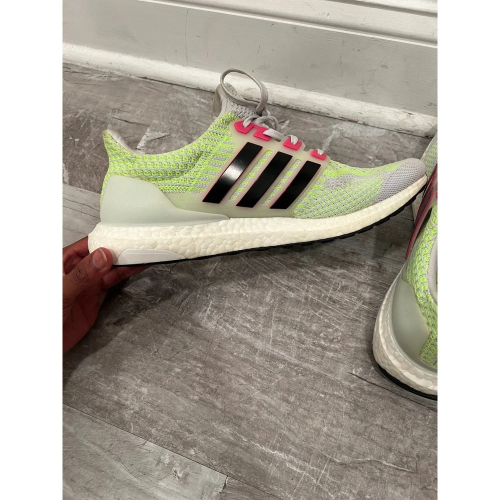 Adidas Running Shoes UltraBoost 2.0 Mens 11 Grey Solar Yellow Pink Sneaker Shoes